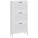 Narrow Shoe Cabinet with 3 Flip Drawers - White T3398P555123
