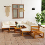 ZNTS 12 Piece Garden Lounge Set with Cushions Solid Wood Acacia 3098676