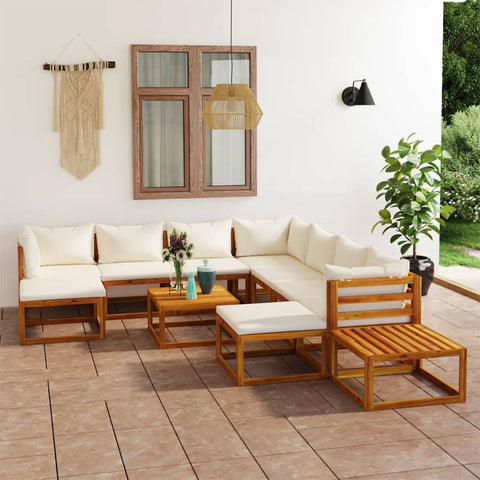 ZNTS 12 Piece Garden Lounge Set with Cushions Solid Wood Acacia 3098676