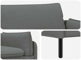 3-Seater Sofa Dark Grey 222 x 81 x 89 cm Fabric 42048630