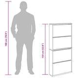 Shoe Cabinet 4-Layer Mirror White 63x17x134 cm 273936