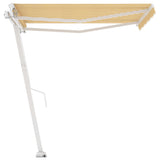 Freestanding Manual Retractable Awning 300x250 cm Yellow/White 3069498