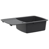 Kitchen Sink Single Basin Granite 78 x 50 x 31 cm Graphite 42053745