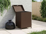 Outdoor Garbage Bin Brown 40 x 40 x 80 cm Poly Rattan 42026889