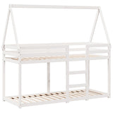 Bunk Bed without Mattress White 75x190 cm Small Single Solid Wood Pine 3282090
