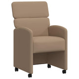 Dining Chairs with Wheels 2 pcs Cappuccino 58 x 65 x 98 cm 42017889
