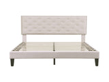 4ft6 Double Upholstered Velvet Bed Frame, with Adjustable Button-Tufted & Riveted Headboard, Velvet N652P179786W