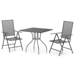 ZNTS 3 Piece Garden Dining Set Anthracite Steel 3187975