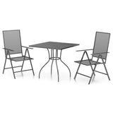 ZNTS 3 Piece Garden Dining Set Anthracite Steel 3187975