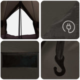 Tipi Tent with Roof Brown Grey 250 x 250 cm Polyester and Steel 42029022