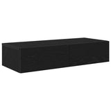 Wall Shelf with Drawers Black 80x33x17 cm Engineered Wood 859978