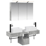 Bathroom Cabinet Set 4 pcs Concrete Grey Engineered Wood 3406298