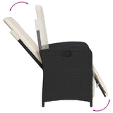 7 Piece Garden Dining Set with Cushions Black Poly Rattan 3212472