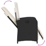 9 Piece Garden Dining Set with Cushions Black Poly Rattan 3212473