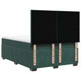 Box Spring Bed with Mattress Dark Green 140x190 cm Velvet 3290903