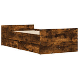 Bed Frame with Drawers without Mattress Smoked Oak 90x190 cm Single 3207382