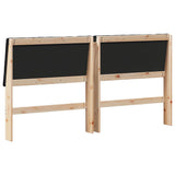 Upholstered Headboard Black 200 cm Solid Pine Wood 879376