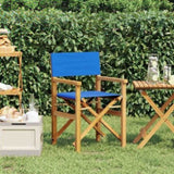 Folding Director's Chair Blue Solid Wood Teak 4008509