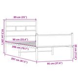 Bed Frame without Mattress Sonoma Oak 90x200 cm Engineered Wood 4017283