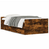 Bed Frame without Mattress Smoked Oak 75x190 cm Small Single Small Single 3207389