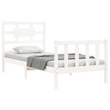 Bed Frame without Mattress White Single Solid Wood Pine 3192522