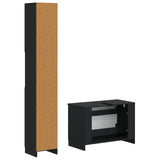 2 Piece Bathroom Cabinet Set UTRECHT Black Engineered Wood 3417568
