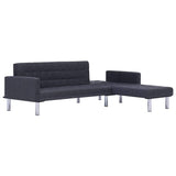 L-shaped Sofa Bed Dark grey Polyester 282304