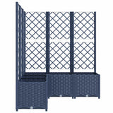 Garden Planter with Trellis Blue Grey 120x120x136 cm PP 318257