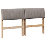 Upholstered Headboard Taupe 135 cm Solid Pine Wood 879237