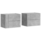 Wall-mounted Bedside Cabinets 2 pcs Concrete Grey 45x30x35 cm 848332