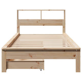 Bookcase Bed without Mattress 90x190 cm Single Solid Wood Pine 3309830