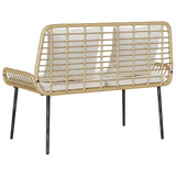 Garden Bench Brown and Black and Cream Poly rattan and steel 42010360