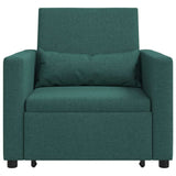 Pull out Sofa Bed Single Dark green 90 x 165 x 87 cm Fabric 42002689