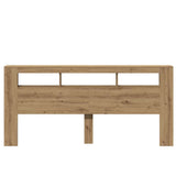 LED Headboard Artisan Oak 220x18.5x103.5 cm Engineered Wood 857695