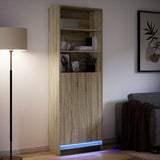 Highboard with LED Sonoma Oak 69x32.5x200 cm Engineered Wood 3307907