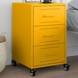 ZNTS Bedside Cabinet Mustard Yellow 36x39x59 cm Steel 846731