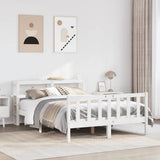 Bed Frame without Mattress White 120x200 cm Solid Wood Pine 3305760