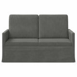 2 Seater Sofa Dark Grey 130 x 81 x 82 cm Corduroy Fabric 42041068
