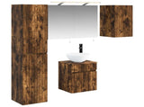 Bathroom Cabinet Set 5 pcs Smoked Oak Engineered Wood 3407339