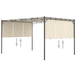 Garden Gazebo with Side Curtain 4x3x2.25 m Cream 47994