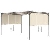 Garden Gazebo with Side Curtain 4x3x2.25 m Cream 47994