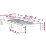 Bed Frame without Mattress Wax Brown 100x200 cm Solid Wood Pine 855324