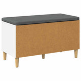 Hall Bench White 80 x 38 x 46 cm Engineered Wood and Fabric 891528