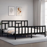 Bed Frame without Mattress Black 200x200 cm Solid Wood Pine 3193165
