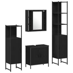 Bathroom Furniture Set with Door 4 pcs Black 33 x 33 x 185.5 cm 3334429