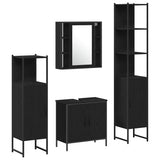 Bathroom Furniture Set with Door 4 pcs Black 33 x 33 x 185.5 cm 3334429