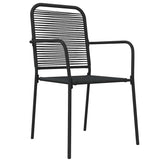 Garden Dining Set Black Cotton Rope Medium Stackable Dining Set 3156540