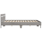 Bed Frame Grey Sonoma Engineered wood, Plywood slats King 3207404