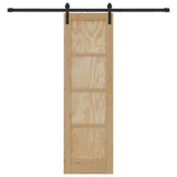 Sliding Door Natural and Black 61 x 198.5 cm Solid Pine Wood 3333184
