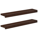Window Sills 2 pcs Dark Brown 80x 15 x 2 cm Solid Beech Wood 42048288